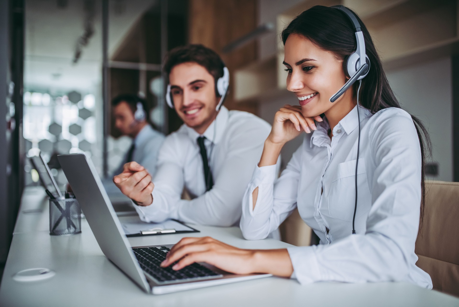 Call center workers.