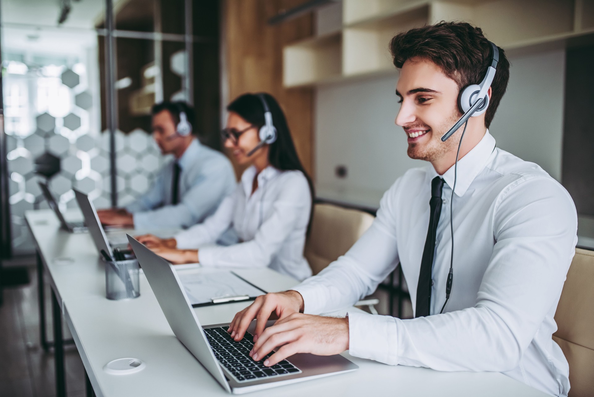 Call center workers.